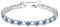 Fußkettchen Tennis für Frauen, Silber Blau Damen Fußkette 925 Stabil, Armband, Geschenk, 7in+2in