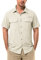33,000ft Men's UPF 50+ UV Protection Short Sleeved Shirts Quick Dry Button Down Shirts Cooling Hiking Shirt for Travel Safari Fishing Light Khaki L