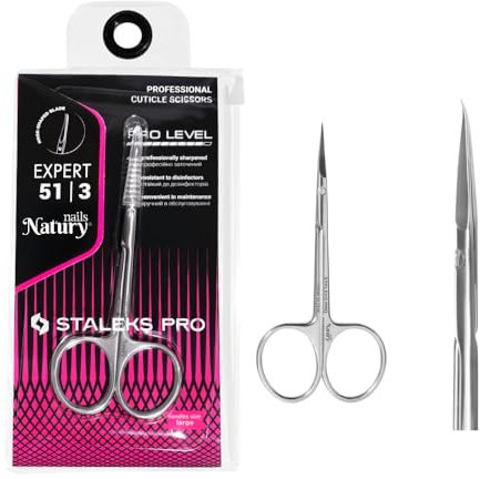 STALEKS PRO by Natury Nails Tijera profesional para cutículas. Anillos ergonómicos. Acero inoxidable. Expert SE-51/3