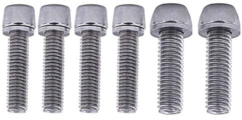 6 Stücke Fahrrad Stem Schraube Titan-Beschichtung M5*20mm M6*20mm Schrauben Set für Rennrad MTB Vorbau (Silber)