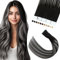 Elailite Extensions Echthaar Tape #Naturschwarz/Schattengrau ombre Naturschwarz, 20 Stück/Packung Real Human Hair, 45cm Indian Haar Invisible Klebe 30g