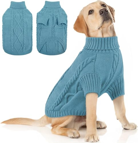 Queenmore Hundepullover Grosse Hunde, Wärme Pullover Hund Bulldog XXL | Strickmantel Windhund Pullover, Hundepullover für Große Hunde, Drinnen Und Draußen – Vom Sofa Bis Zum Gassigang