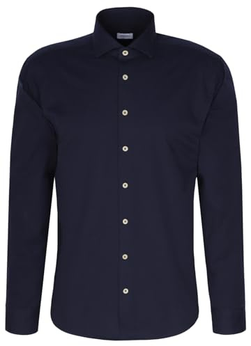 Seidensticker Herren Casual Hemd, Blau, 40 EU