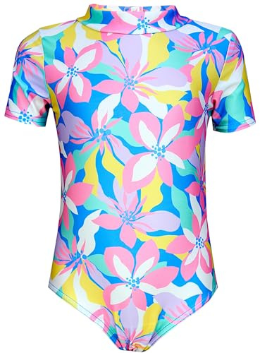 Aquarti Baby Mädchen Badeanzug | Einteiliger Kurzarmbody UV-Schutz Schwimmanzug Body Swimmsuit