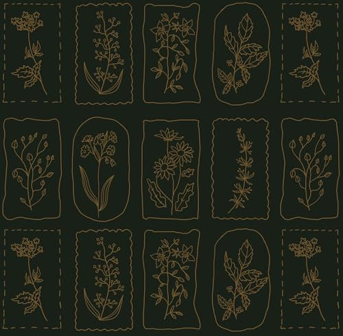 CiCiwind Peel and Stick Wallpaper 41×300cm Black Gold Floral Contact Paper Self Adhesive Vinyl Wallpaper Thicken Sticky Back Plastic Waterproof Living Room Bedroom Wall Furniture Decorative Film