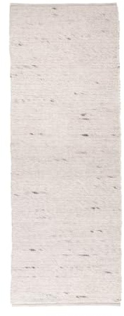 FRAAI | Home & Living Wollteppich LäUfer - Feline Weiß 80x300cm | Wool - Handwoven - Blended - Industrial - Living room