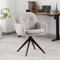 chairus Chaise de Bureau sans Roulette Fauteuil Pivotant Salon en Chenille Ergonomique Chaise Chambre avec Pieds en Métal (Gris)