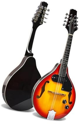 Erwachsene Mandoline-Instrument Elektrische Mandoline Fichte Akustikgitarre 8 Saiten Hochglanz Hohl F Schallloch Sunburst Instrument