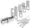 VOCIBO® Serrure de boîte aux lettres avec 4 clés, livrée avec 5 plaques de serrure différentes, serrure de boîte aux lettres de 40 mm, serrure de casier, diamètre 18 mm, serrure à levier pour boîtes