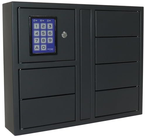 Rottner Schlüsselausgabe Key Depot 6 Stahl Elektronikschloss Notöffnung 6 Fächer inkl. Netzgerät Befestigungsmaterial