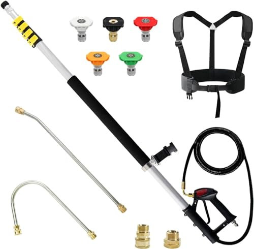 Pressure Washer Undercarriage Cleaner, Under Car Washer, with Swivel Wheel and 2 Extension Wand, 4000 PSI (24ft Extension Wand)