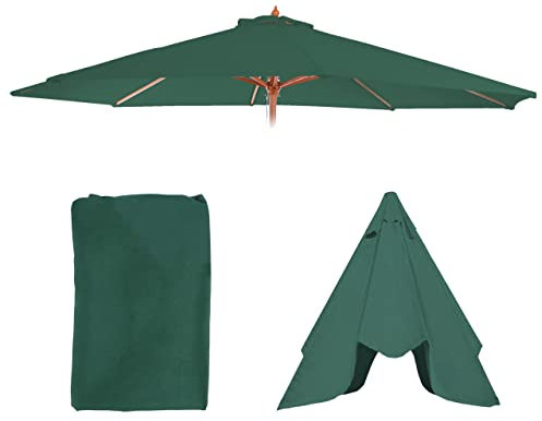 Mendler Ersatz-Bezug für Sonnenschirm Florida-AM, Sonnenschirmbezug Ersatzbezug, Ø 3,5m Polyester 8 Streben - grün