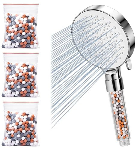 Negative Ion Mineral Balls Replacement, Ionic Shower Head Filter Beads, pH Balance Tourmaline Bio-Active Stone Showerhead Filter Refill for Hard Water Softening Filtration Remove Chlorine Impurities