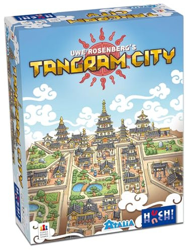 HUCH! | Tangram City | Strategiespiele für die ganze Familie | Gesellschaftsspiele für Erwachsene und Jugendliche | Familienspiele | Geschenke | Für 1 bis 5 Spieler ab 8 Jahren