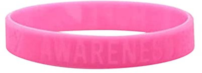 Octobre Rose Bracelets en Silicone De Rubanen Satin Cancer du Sein d'Octobre RoseRuban pour Sensibilisation de Cancer Sein d'Octobre Rose Décoration (#C, One Size)