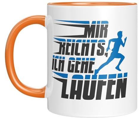 LIEBTASTISCH Kaffeetasse mit Spruch für Jogger und Marathonläufer | Mir reicht’s, ich gehe laufen | Geschenkidee für Läufer und Fitness Fans
