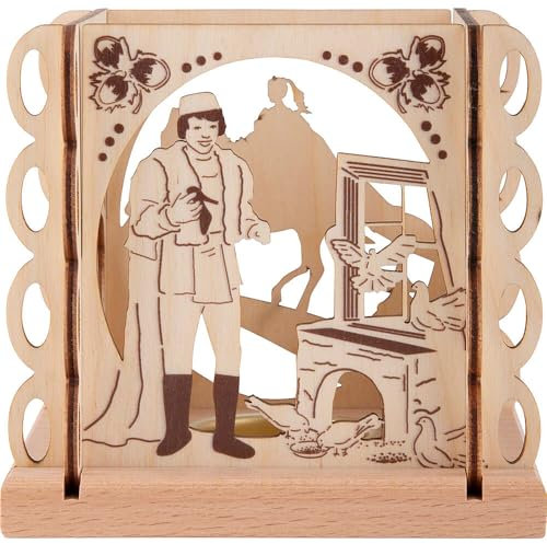 Erzgebirge Palast Saico Tischlaterne DREI Haselnüsse für Aschenbrödel - 11,5 cm