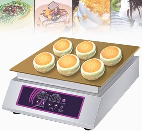 Machine à crêpes et à souffler | Machine à crêpes et à souffler japonaise | Plaque chauffante électrique commerciale | 60~240 ℃ avec couvercle en acier inoxydable,SingleHead