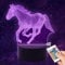AIRUEEK Pferde Mädchen Geschenk, Pferde Spielzeug 3D Illusion Lampe Pferd mit Fernbedienung Nachtlicht Mädchen+ Touch 16 Farbwechsel + Zimmerdekor Geschenke für Mädchen
