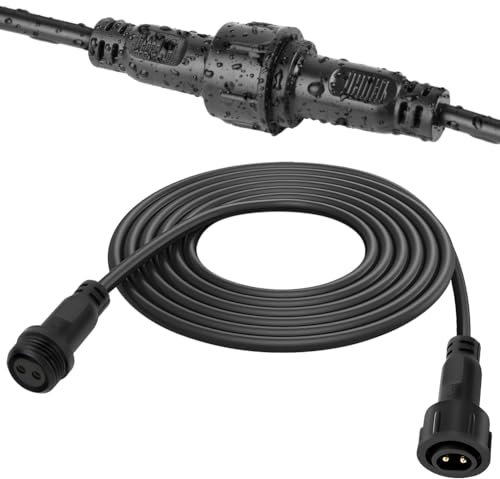 vsshe Distribuidor de cadena de luz, IP65 Impermeable, enchufar y jugar, 2 pines cable de extensión para exteriores para Cortina de Luces, luces navideñas, Luces de Jardín, tiras luminosas LED