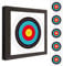 THREE ARCHERS Zielscheibe Bogenschießen 50x50cm Zielscheibenset Leichte und Langlebige Hochdichte Schaumscheibe mit 5 Auflagen und 4 Scheibennägeln für Bogensport Ziel