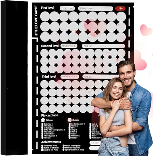 Esshogo 1 Stück Love Game Poster Liebesspiel Poster,100 Dates Love Game Poster,Love Game Scratch Off Poster,Love Game Poster,Sexstellungen Poster Rubbeln,Love Game Poster,Date Night Love Game Poster