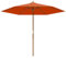 Outsunny 2.5m Wood Garden Parasol Sun Shade Patio Outdoor Wooden Umbrella Canopy, Table Market Umbrella with Vent, 38mm Pole, Rope Pulley Mechanism, Orange