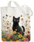 ANATTASOUL Baumwolltasche Personalisiert mit Blumen und Kätzchen, Leinwand Geschenk Tragetasche für Damen Freundin Mama Schwestern Ehefrau Geburtstag, Muttertag Tasche