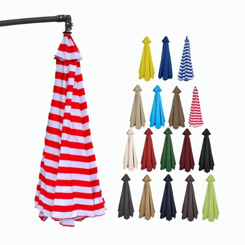 HYUFEIAO 2,0 m, 2,30 m, 2,70 m, 3,0 m, Ersatz-Sonnenschirmdach, 6 Streben, 8 Streben, Ersatz-Sonnenschirm-Stoffabdeckung, UV30+, wasserdicht, für Garten und Strand, Ersatz-Sonnenschirm (Far