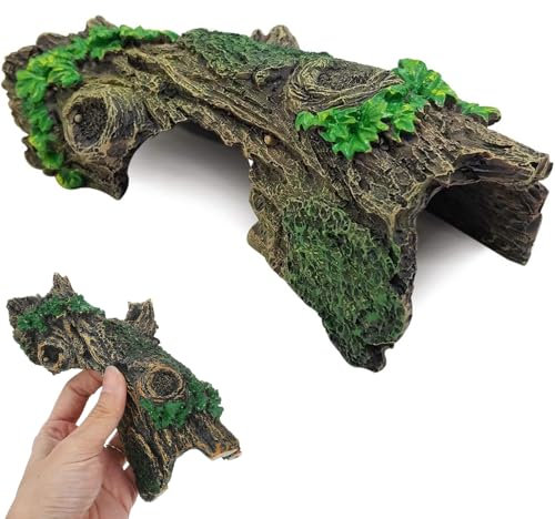 SIXHAOBU Deko für Aquarium 5 * 15.5 * 6.3cm Harz Höhle künstliche Hohle Baumstamm Harz Verzierung für Reptilienversteck oder Kleine Garnele Fisch Verstecken Aquarium Zubehör Deko