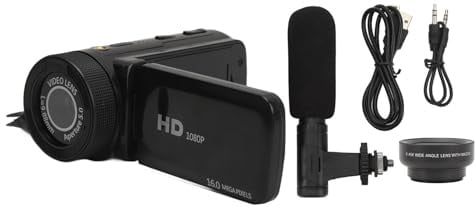 Pilipane HD 1080p 16 MP Tragbare Vlogging -Kamera -Rekorder 16x Zoom Digital Video Kamera Camcorder Audio -Video - -DV mit rotierbarem Bildschirm Weitwinkelobjektiv für YouTube Vlogger