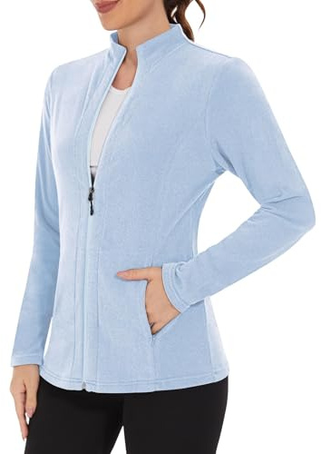 WOWENY Giacca in Pile da Donna per Esterni, Felpa Foderata Calda con Colletto rialzato e Giacca in Pile con Zip Intera Leggera antistatica per l'inverno, la Corsa, l'escursionismo e Il Tempo Libero