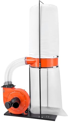 VEVOR Collecteur de Poussière Cône Vortex 2 HP Dépoussiéreur Mobile Sac Collecte Poussière 132,5 L, Sac Filtrant 159 L Système Dépoussiérage Précision 2,5 microns Collecteur Sciure pour Travail Bois