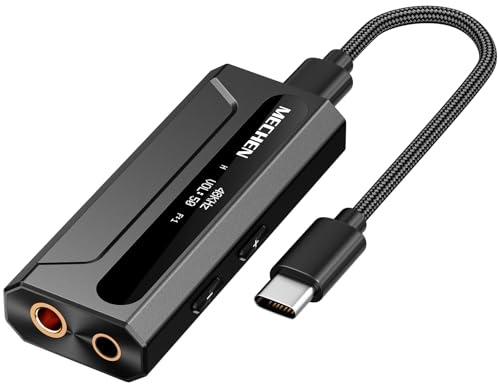 MECHEN AP10 Amplificatore per Cuffie DAC con ES9028Q2M & ES9603Q, Supporta 384kHz/DSD256, Doppie Uscite 3,5mm+4,4mm, per Smartphone/PC/Laptop/Player