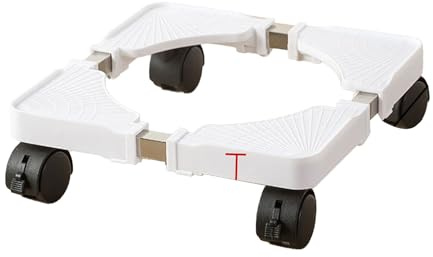 CHICIRIS Support de Plante Roulant Support de Pot de Fleur Réglable avec Roues Base Universelle pour Cour de Jardin Intérieure et Extérieure (WHITE)