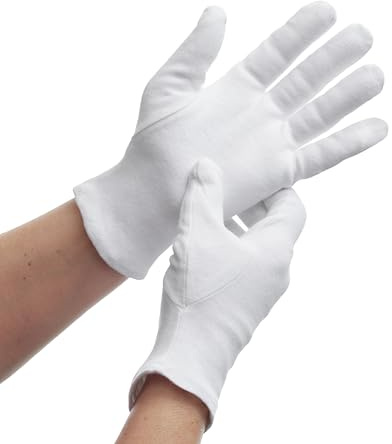 DarBene Baumwollhandschuhe Neurodermitis, weich, XL, 24 Paar, Weiß | Stoffhandschuhe, weiße Handschuhe, Cotton Gloves, Dermatest: Sehr Gut, reine Baumwolle, für trockene Haut, waschbar