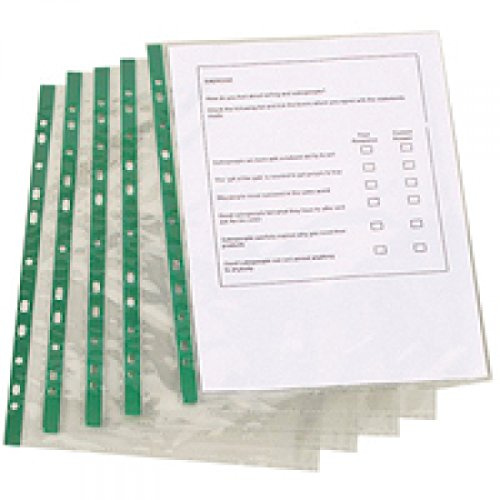 Q-Connect Punched Pocket Glass Clear - 100 Pack