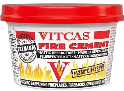Vitcas Cemento antincendio: Adesivo Resistente alle Alte Temperature da 500 g per sigillare e Riparare camini, stufe, caldaie e camini, Ideale per resistere al Calore Intenso e prevenire perdite