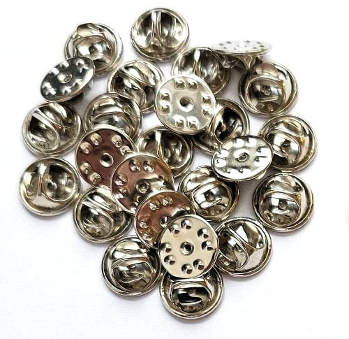 hegibaer 25 Neue Silberne Verschlüsse Butterfly Clips für Badge Pin Pins Anstecker