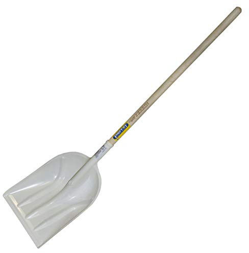 Outils perrin Pelle Plastique Emmanché Bois Droit 120 avec Etiq Alimentaire, 42cm x 37cm, Blanc