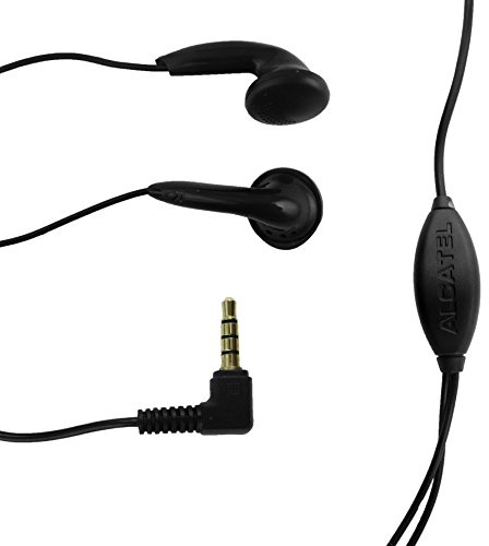 Alcatel Black 3.5mm Stereo Earphone Headset with Mic - S7 Model - Wired - In Ear - Touch Control - Black - Suitable for Alcatel Devices
