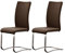 möbelando Schwingstuhl Stuhl Schwinger Esszimmerstuhl Freischwinger Muvo I (2er Set) (Braun)