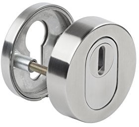 Hermat Schutzrosette 2038KS | mit Kernziehschutz | PZ | mit Schrauben | Türstärke 30-41mm, 58-70mm & 74-86mm | Edelstahl matt