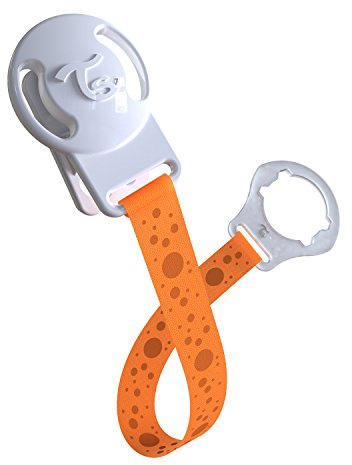 Twistshake Schnullerkette aus Stoff und Silikon, BPA Frei, Orange