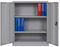 Furni 24 Aktenschrank, fertig montiert, 120x92x42cm, Stahlflügeltürschrank Materialschrank, Abschließbarer Spind, Aktenschrank mit 3 Fächern, Werkzeugschrank, Mehrzweckschrank, Universalschrank, grau