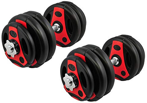Bad Company K-Grip Kurzhantel Set I Hantelscheiben 30/31 mm mit Griffen, zwei Kurzhantelstangen inkl. Sternverschlüssen I 30 kg (2 x 15 Kg)