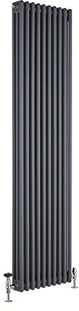 Milano Windsor Anthracite Cast Iron Style Vertical Triple Column Radiator - 1800mm x 470mm