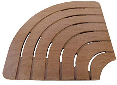 Pedana Piatto Doccia Angolare Antiscivolo 61cm Legno Marino Okumè Castel Merlino