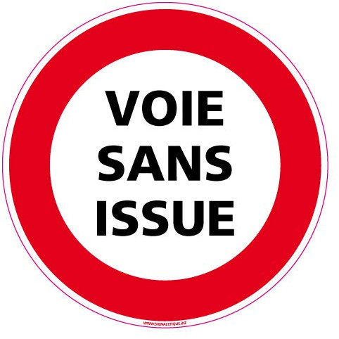 Panneau - Voie sans Issue - Diamètre 125 mm - Aluminium 2 mm - Protection Anti-UV