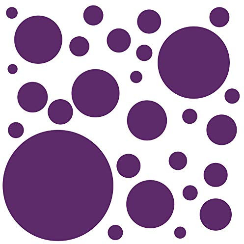 Timalo® XL Aufkleber Punkte Wandtattoo Kinderzimmer bunte große Kreise Pastell Uni Matt Wandsticker | 73081-violett-40